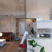 Apartment with Unfinished Plaster Walls in Stockholm by Karin Matz